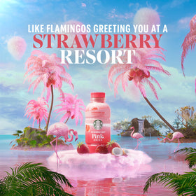 Starbucks Pink Drink coconut milk pour illustrating creamy texture