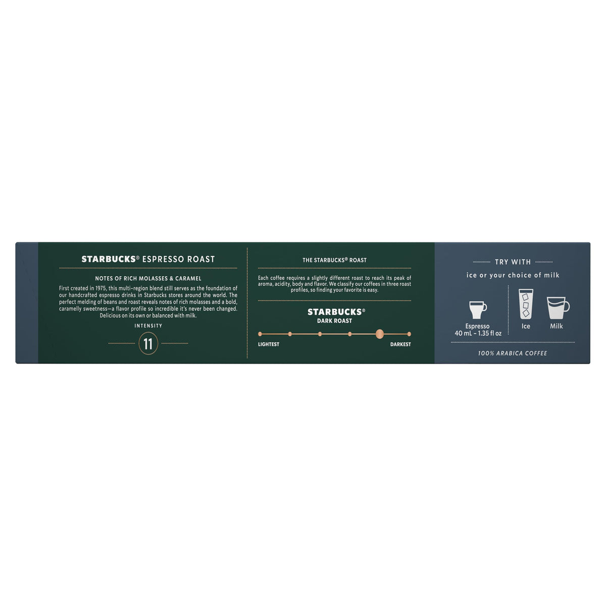 Starbucks display of pods and beans for quick at-home brewing