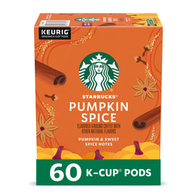 Starbucks Pumpkin Spice K-Cup pods ready for Keurig brewers, cozy mornings.