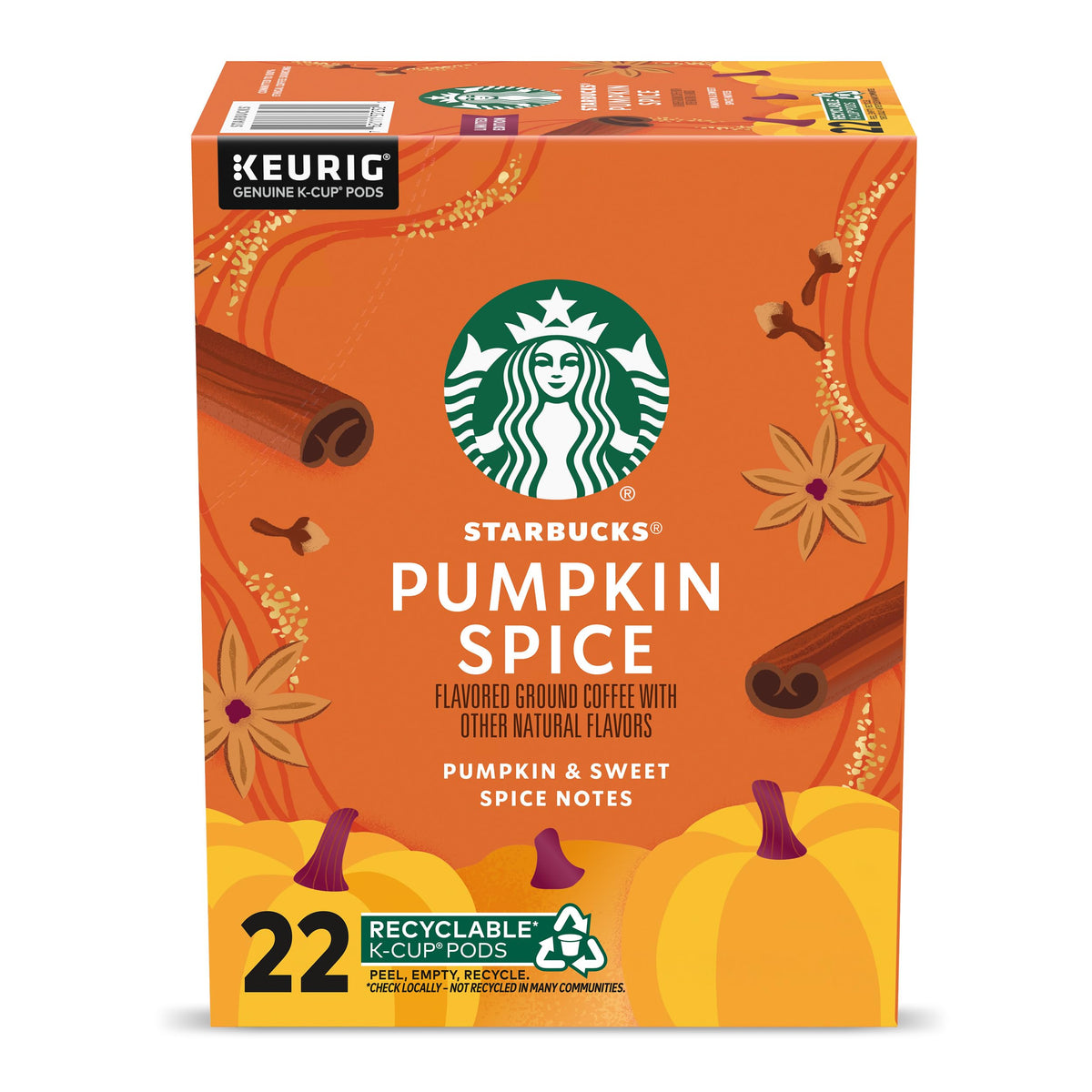 Starbucks pumpkin spice K-Cup pods ready for brewing, ideal for quick mornings