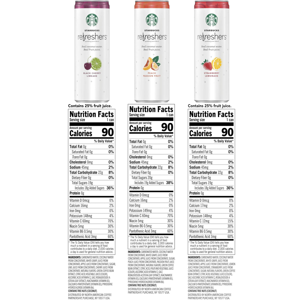 Starbucks Refreshers pack of 12 cans shown for convenient daily use.