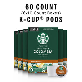 Starbucks single-origin Colombia blend highlighting balanced herbal notes.