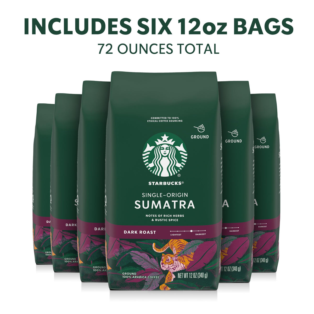 Starbucks single-origin Sumatra aroma and body highlight a full, rich cup.