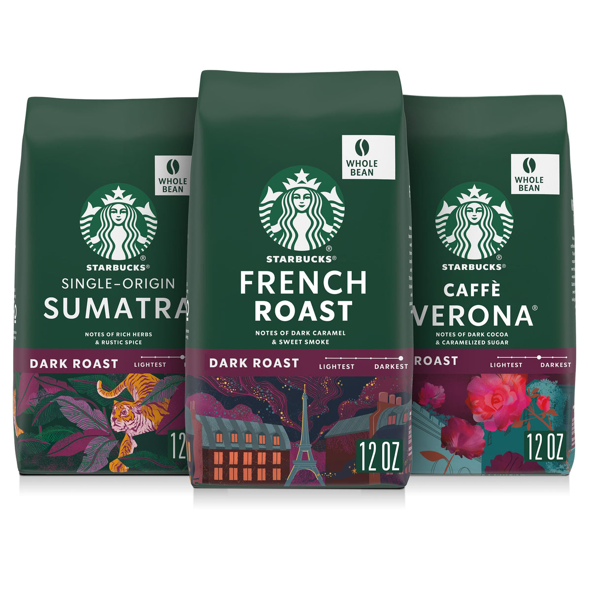 Starbucks Sumatra beans ready for a bold, full-bodied brew.
