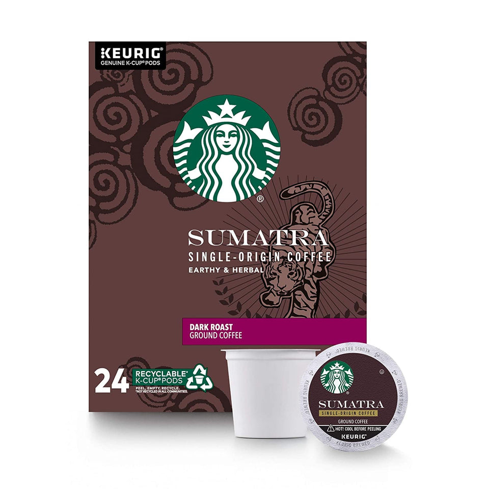 Starbucks Sumatra dark K-Cups packshot for home brewing