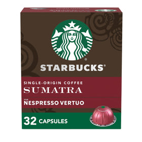 Starbucks Sumatra Vertuo box set with four 8-pod packs for convenient home brewing