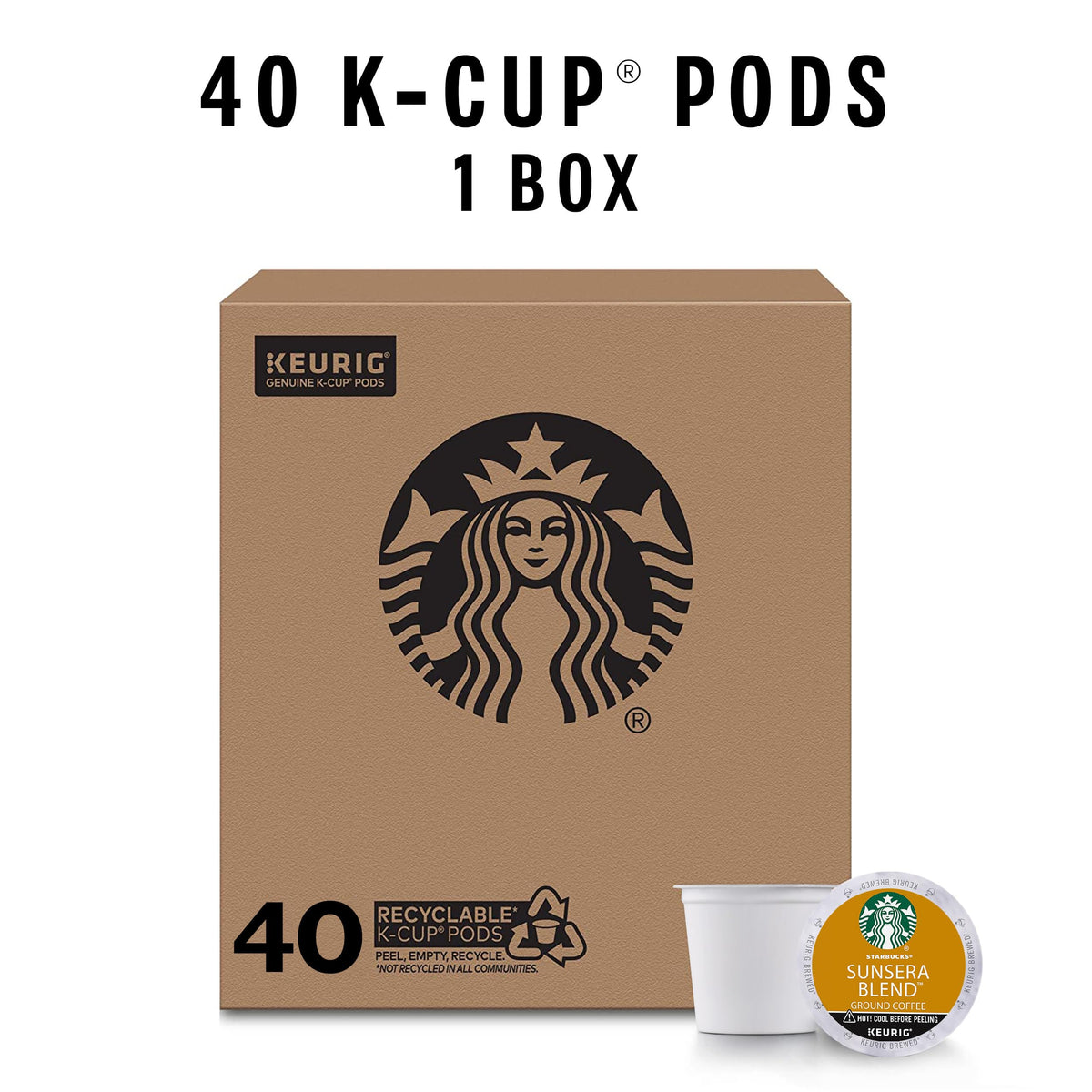 Close-up of Starbucks Sunsera K-Cup pods showing light roast aroma.