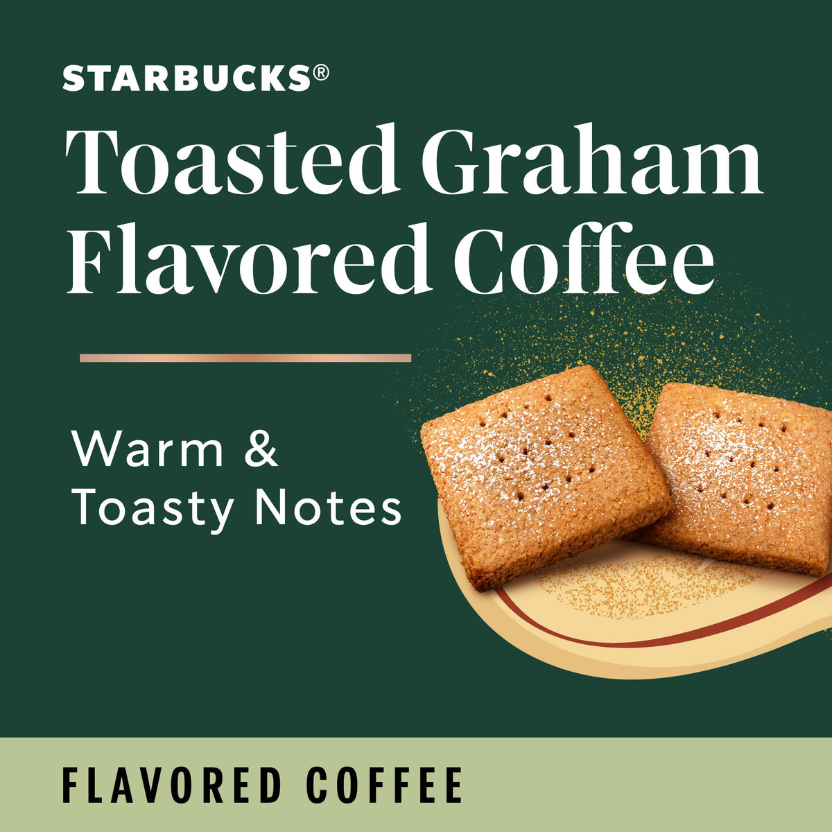 Close-up of the Toasted Graham label and aroma hints on the pods