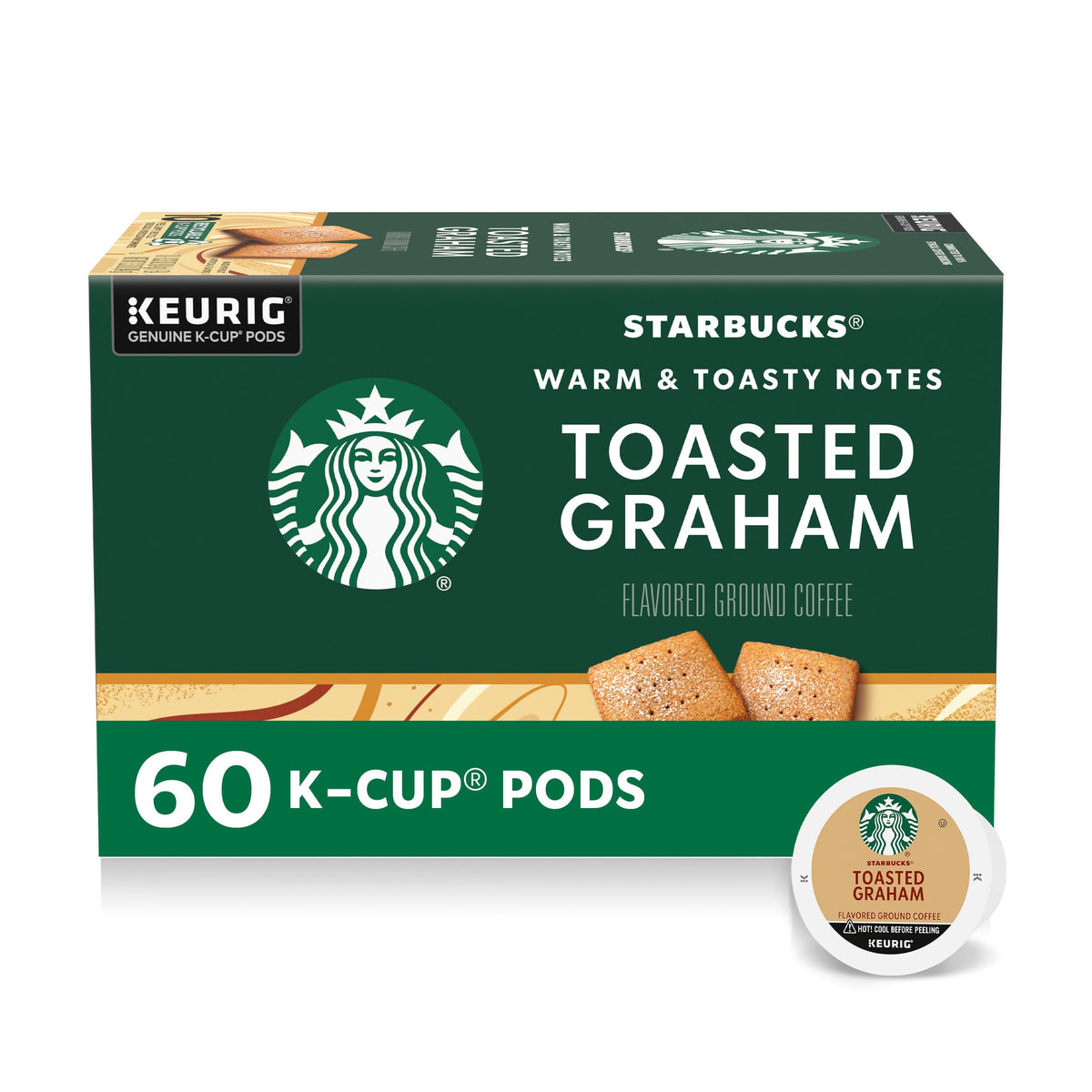 Starbucks Toasted Graham K-Cup pods packaging for at-home brewing