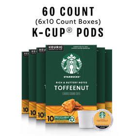 Starbucks Toffeenut K-Cup packaging displays a flavorful at-home coffee option.