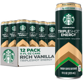 Starbucks Tripleshot Vanilla energy drink can, ready for a quick pick-me-up.