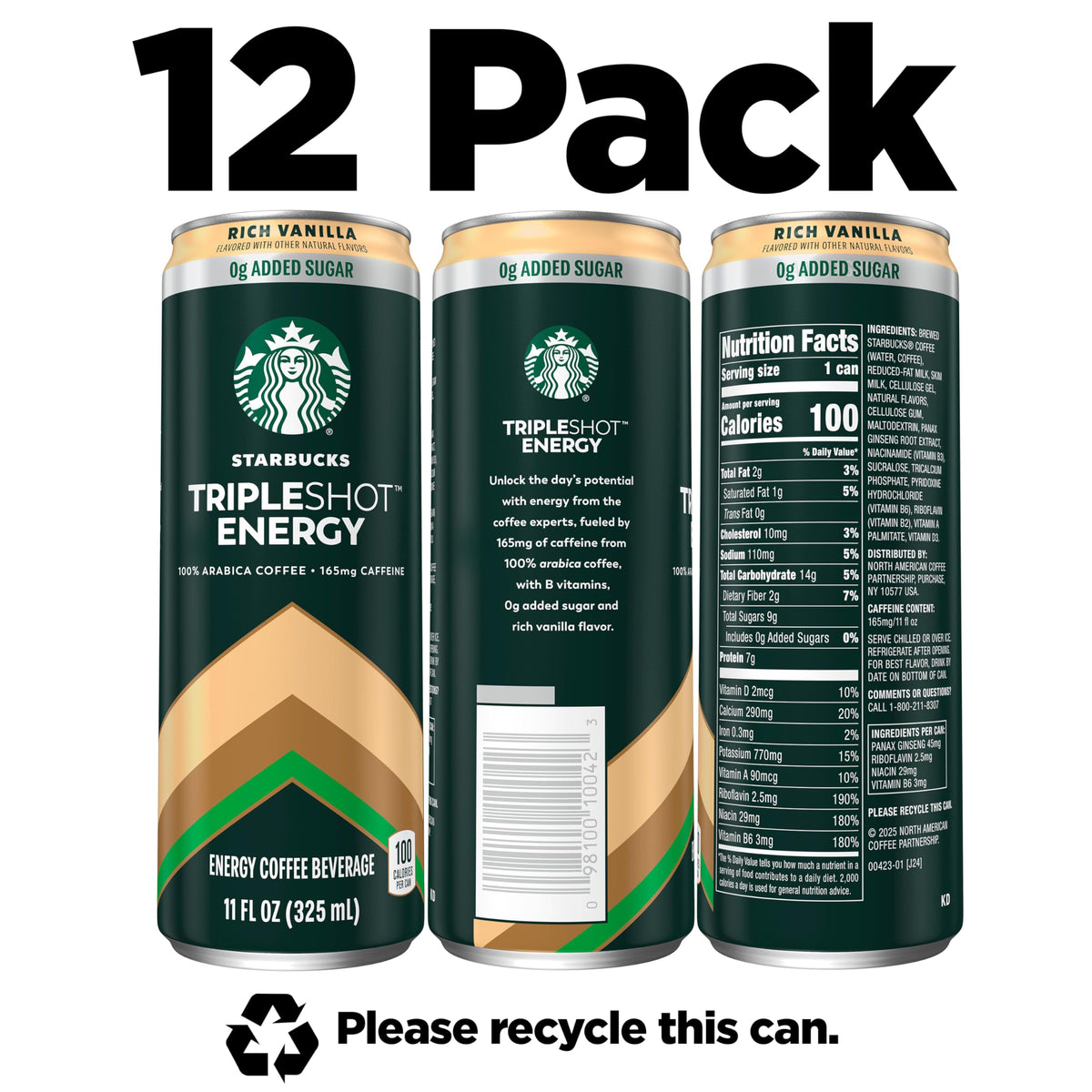 Starbucks Tripleshot Vanilla being poured, fueling afternoon tasks.