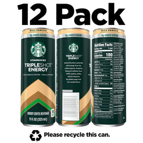 Starbucks Tripleshot Vanilla being poured, fueling afternoon tasks.