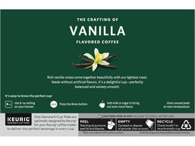 Starbucks vanilla coffee pod closeup emphasizes natural flavor over artificial additives.