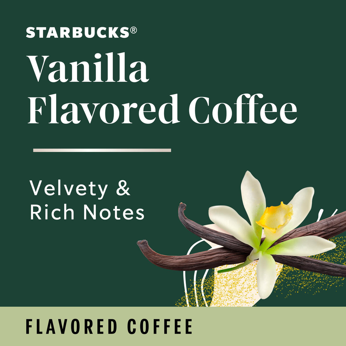 Starbucks Vanilla ground coffee bags with grinder, indicating versatile at-home brewing.
