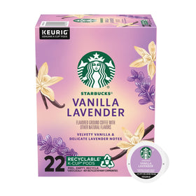 Starbucks Vanilla Lavender K-Cup pods pack shot for home brewing and flavor