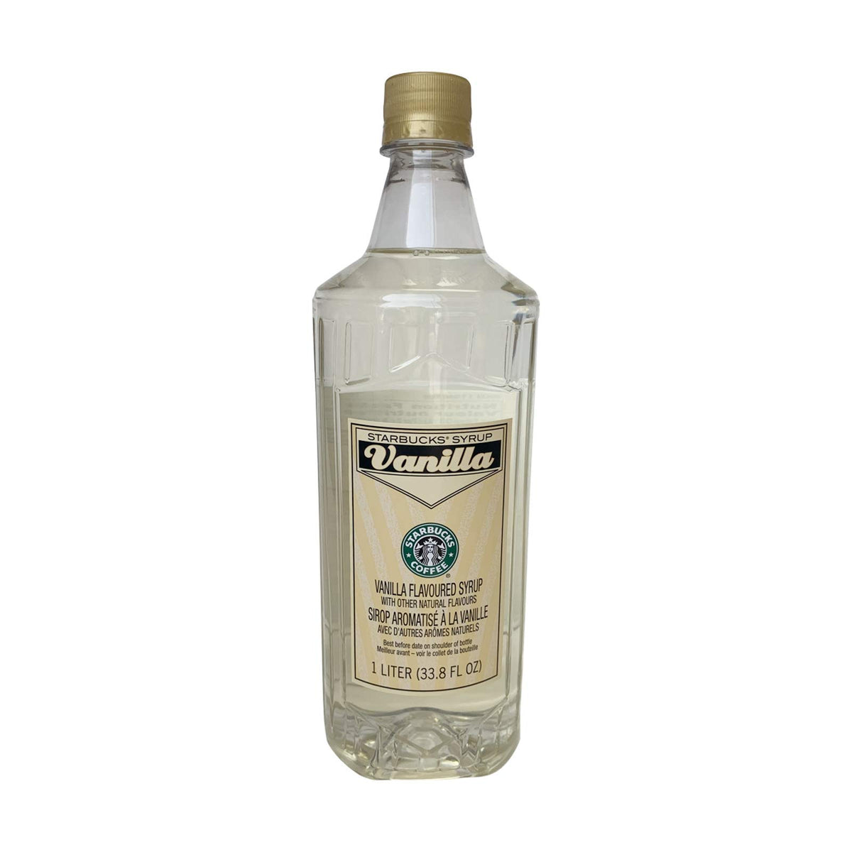 Starbucks Vanilla Syrup bottle for coffee flavoring and home café beverages