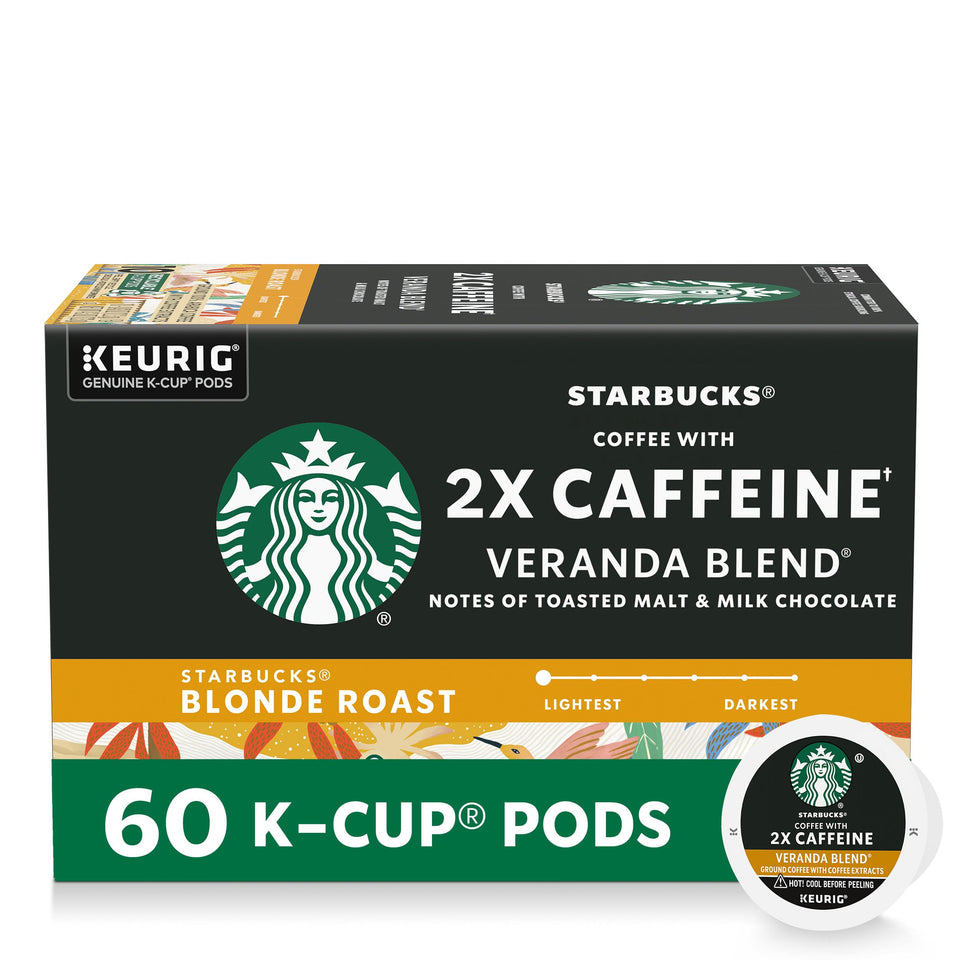 Starbucks Veranda Blend 2X Caffeine pods for quick, energized mornings.