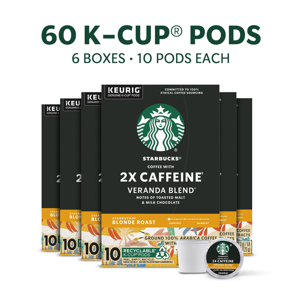 Starbucks Veranda Blend aroma-notes pods deliver a light, smooth cup.
