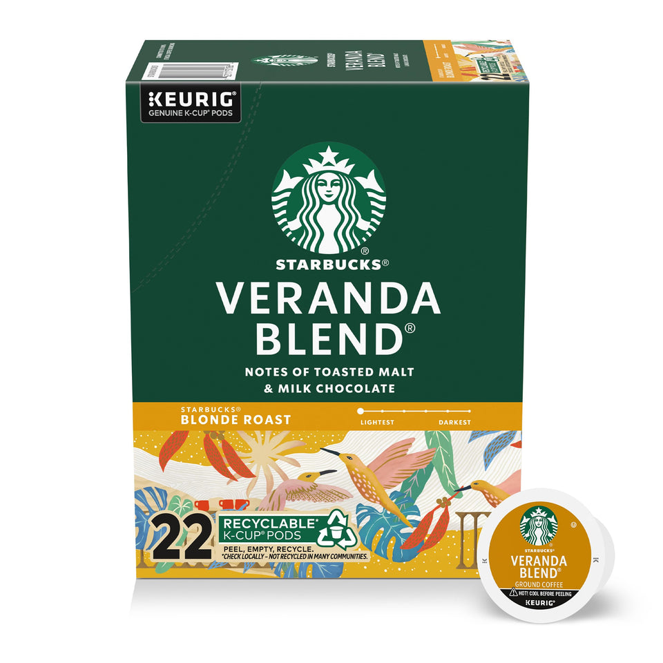 Starbucks Veranda Blend K-Cup pods in a box for easy home brewing
