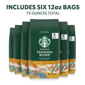 Starbucks Veranda Blend light roast coffee beans with delicate aroma.