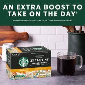 Starbucks Veranda Blend packaging box highlight convenient Keurig compatibility.