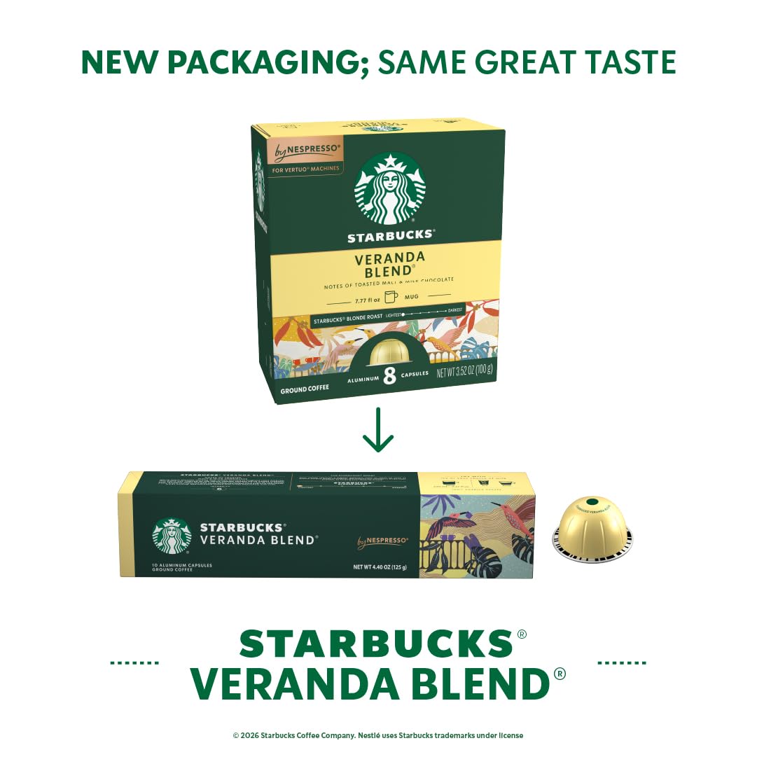 Starbucks Veranda Blonde Roast capsule close-up, premium aroma in a pod.