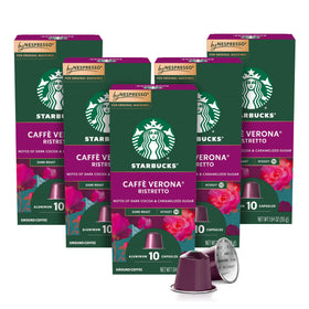Starbucks Caffè Verona capsules box, 50-count pack for convenient home espresso.