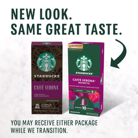Starbucks Caffè Verona aluminum packaging, emphasizing recyclability and freshness.