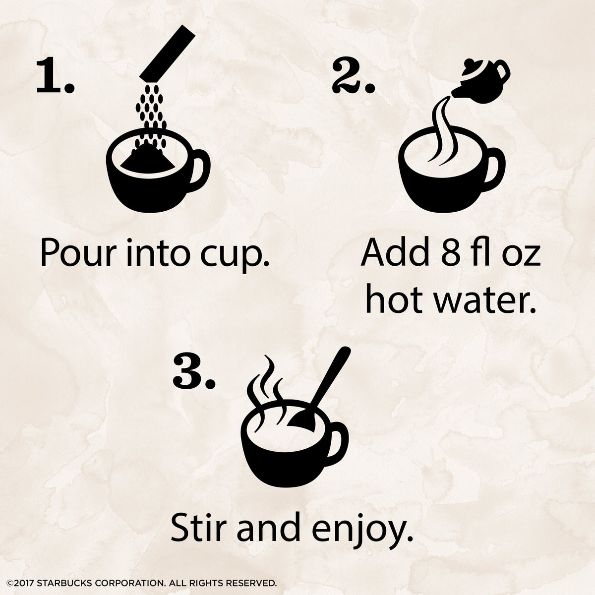 Starbucks VIA Decaf Italian Roast cup captures roasty aroma and deep sweetness.