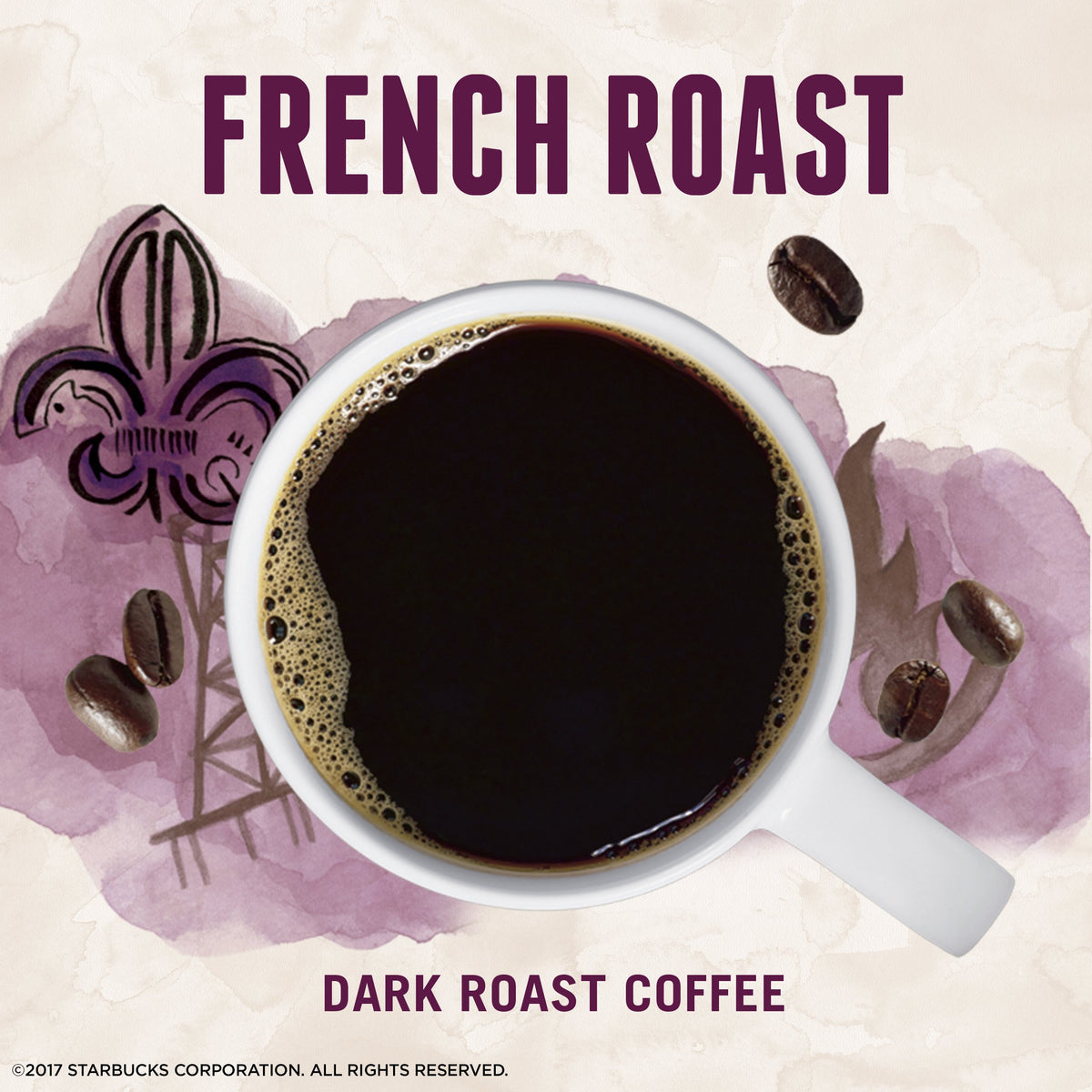 Starbucks VIA Instant French Roast cup steaming, showcasing bold, smoky notes.
