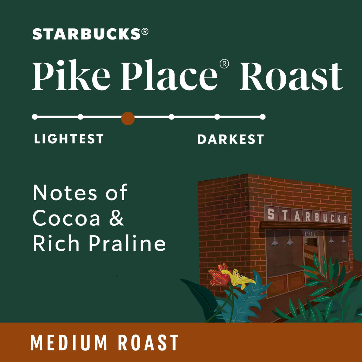 Starbucks VIA Pike Place Roast prepared cup conveys smooth, balanced Pike Place flavor.