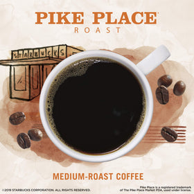 Packaging side view of Starbucks VIA Pike Place Roast emphasizing portability