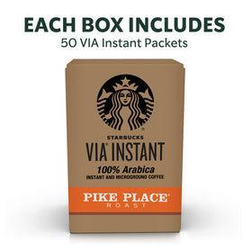 Starbucks VIA packets closeup showing single-serve format and quality beans