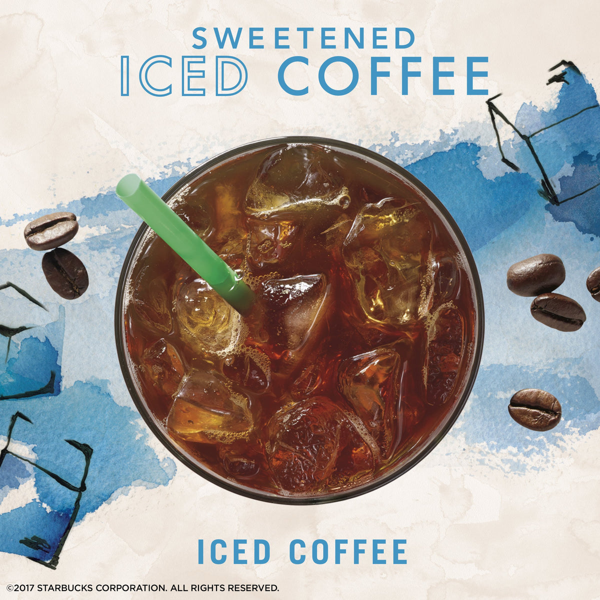 Starbucks VIA coffee being poured with cold water for refreshing iced coffee.