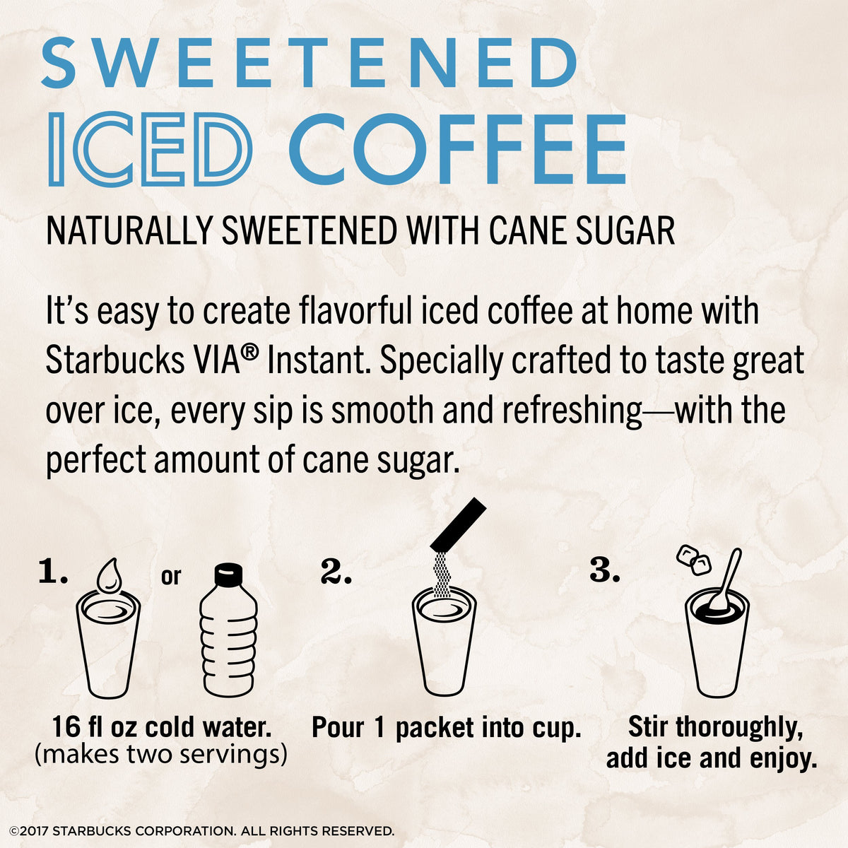 Starbucks VIA ready-to-drink iced coffee served in a chilled glass.