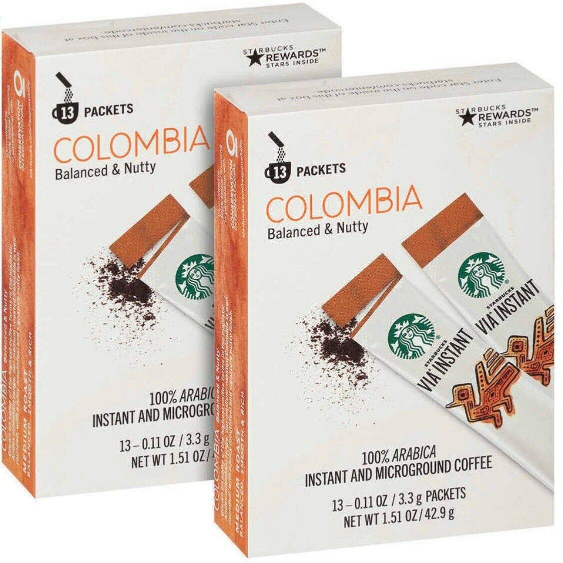 Starbucks VIA Colombia coffee pack for convenient home brewing