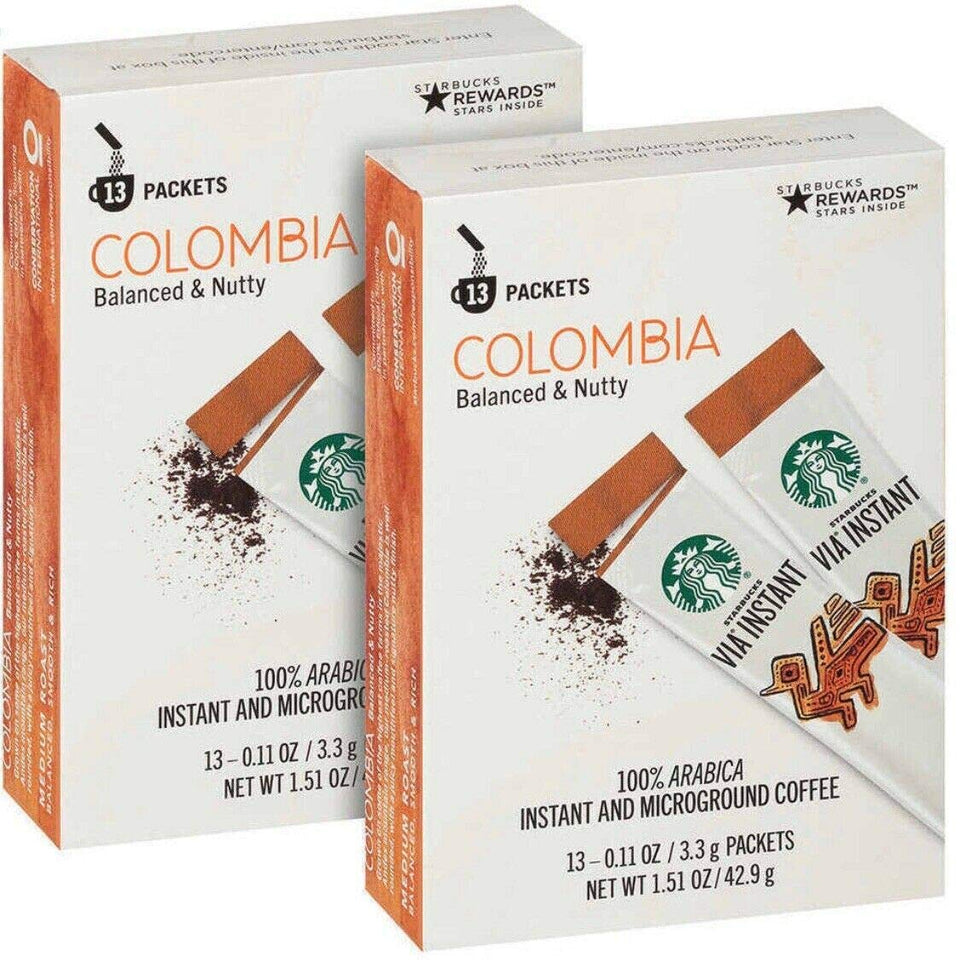 Starbucks VIA Colombia coffee pack for convenient home brewing