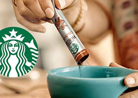 Starbucks VIA packet closeup shows portable 3.3 g sachets for travel