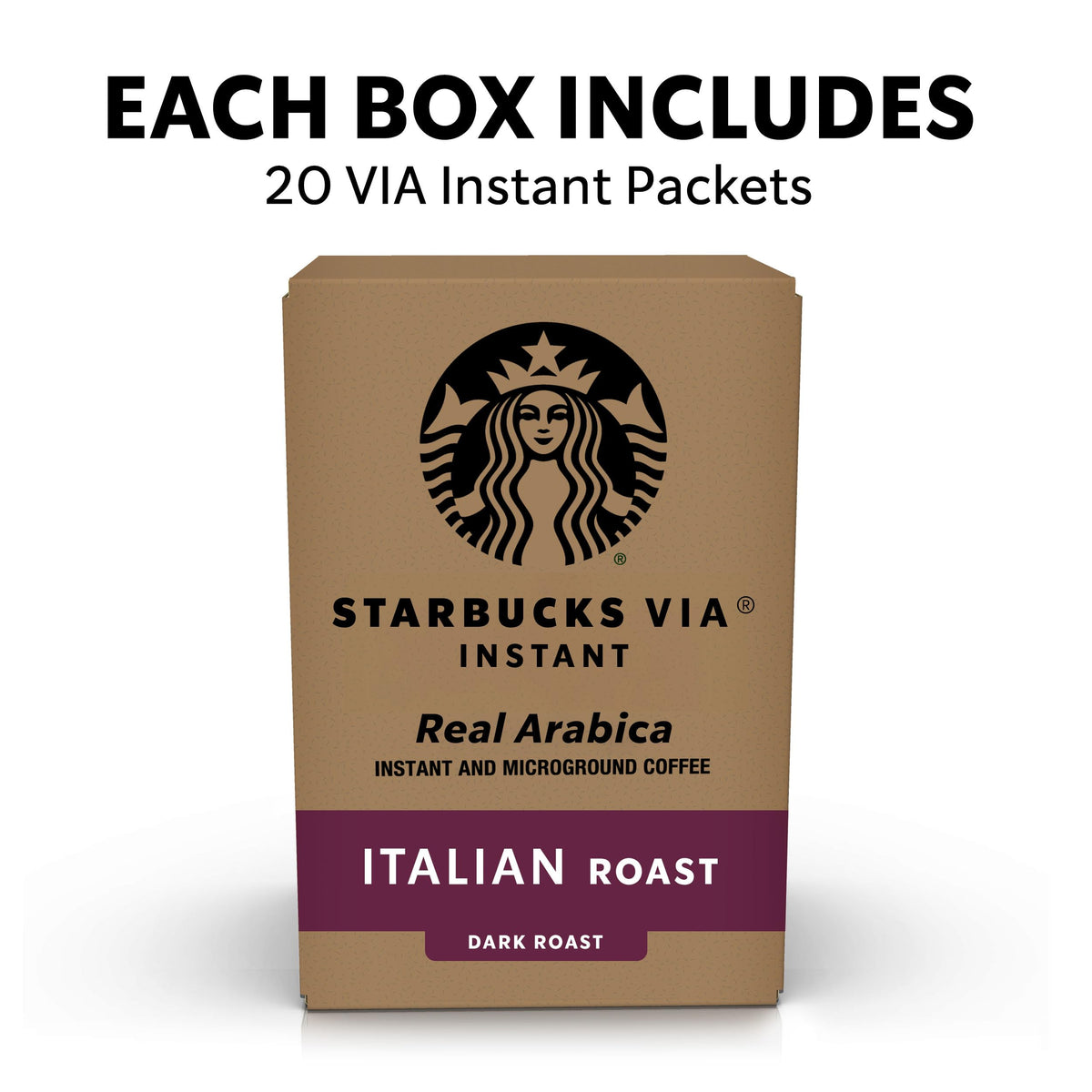 Starbucks VIA Italian Roast box shown for organized single-serve coffee at home or travel.