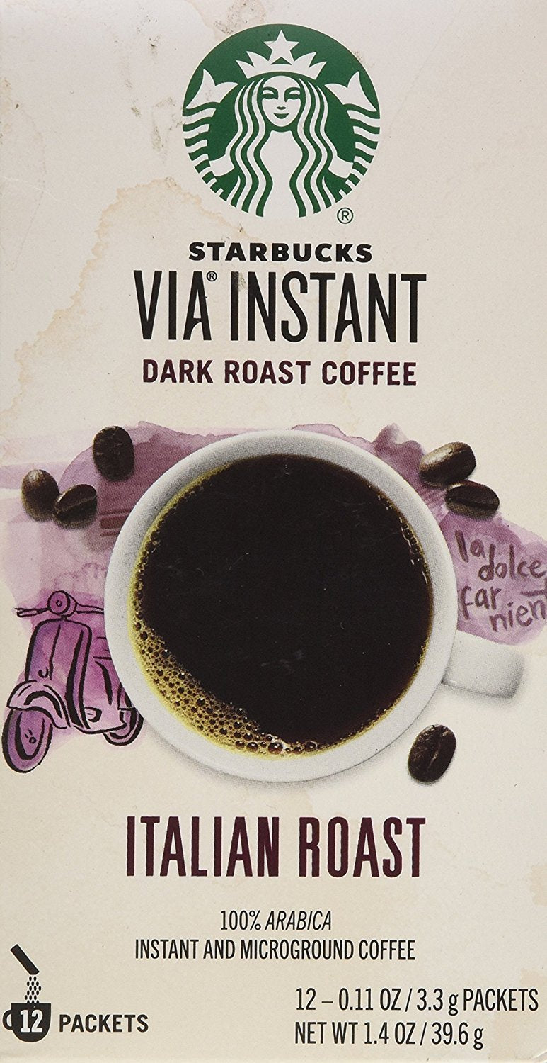 Starbucks VIA Italian Roast ready brew packets for quick, flavorful coffee