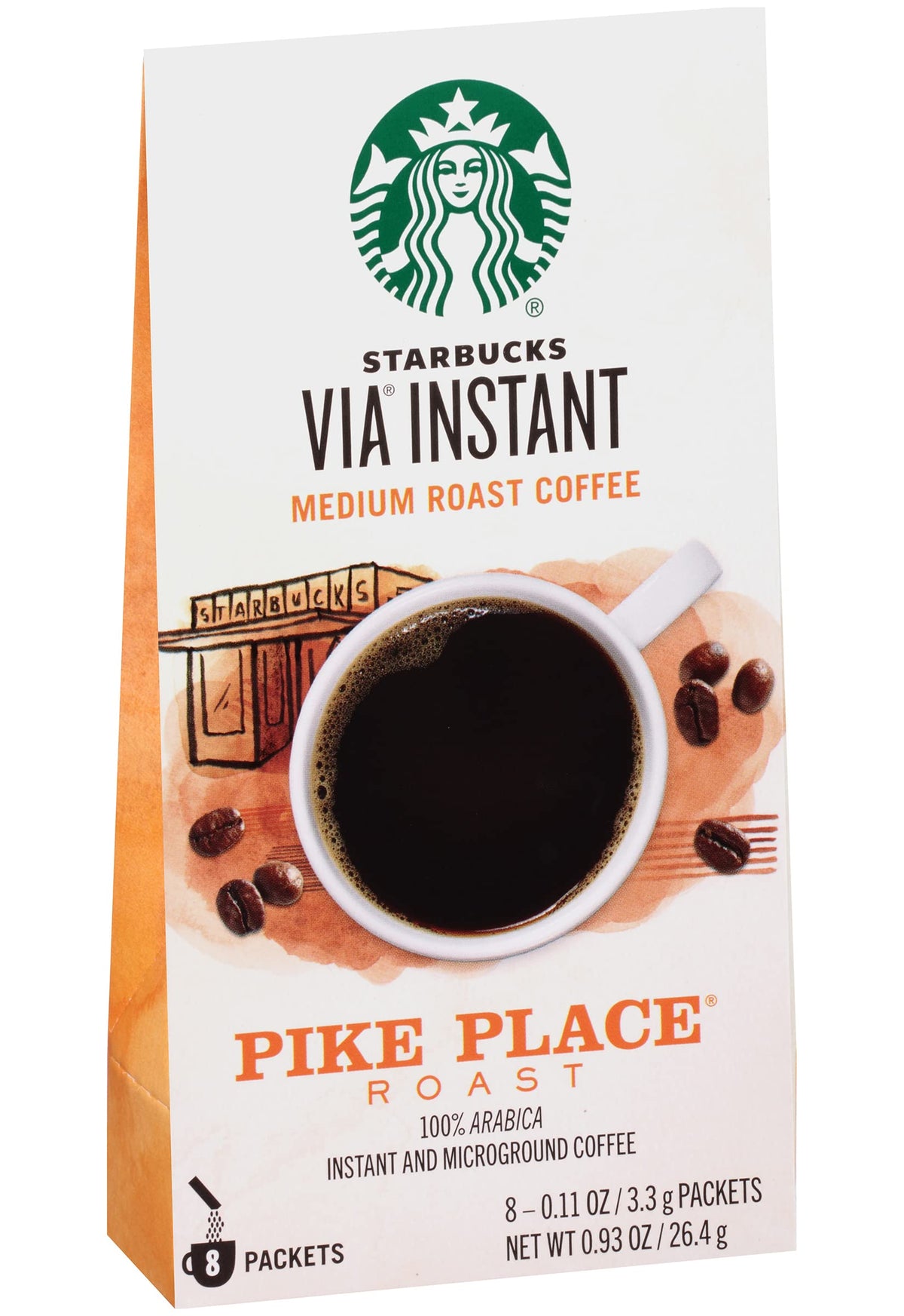 Starbucks Via Pike Place with hot water, quick medium roast ritual.