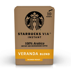 Starbucks VIA Veranda blend coffee packets ready for quick mornings
