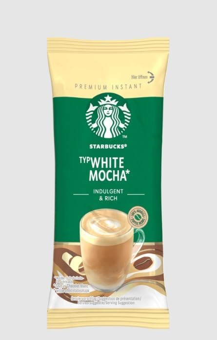 Gift-ready Starbucks White Mocha sachet packaging for coffee lovers