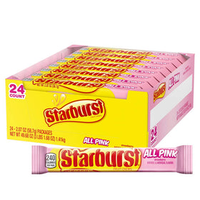 Starburst All Pink bulk pack box showing strawberry flavor for celebrations