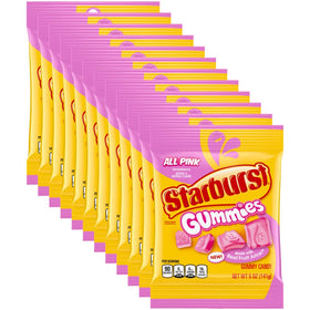 Starburst All Pink Gummies 12-pack box for bulk sharing at gatherings.