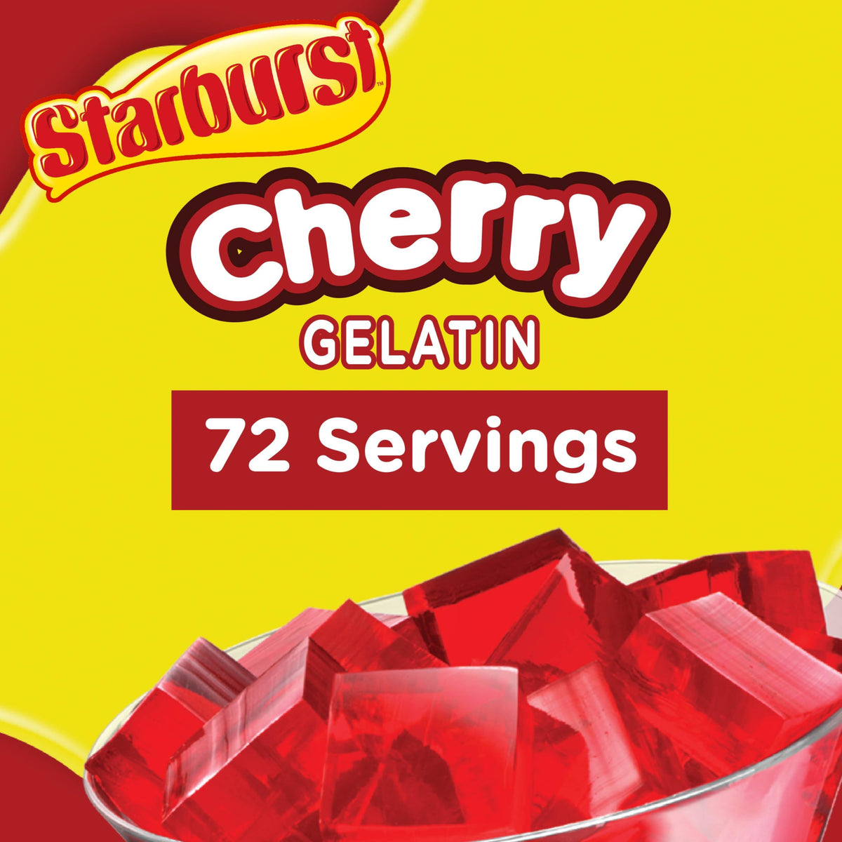 Starburst Gelatin Cherry mixing scene with dissolve and stir for fruity dessert base