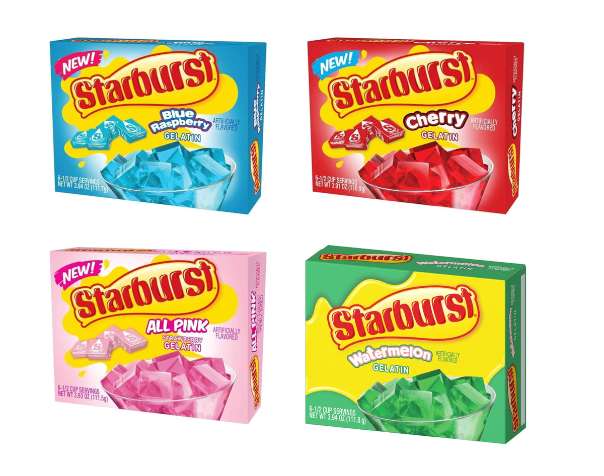 Starburst Gelatin Watermelon Slices offer bright, fruity refreshment for snacking.