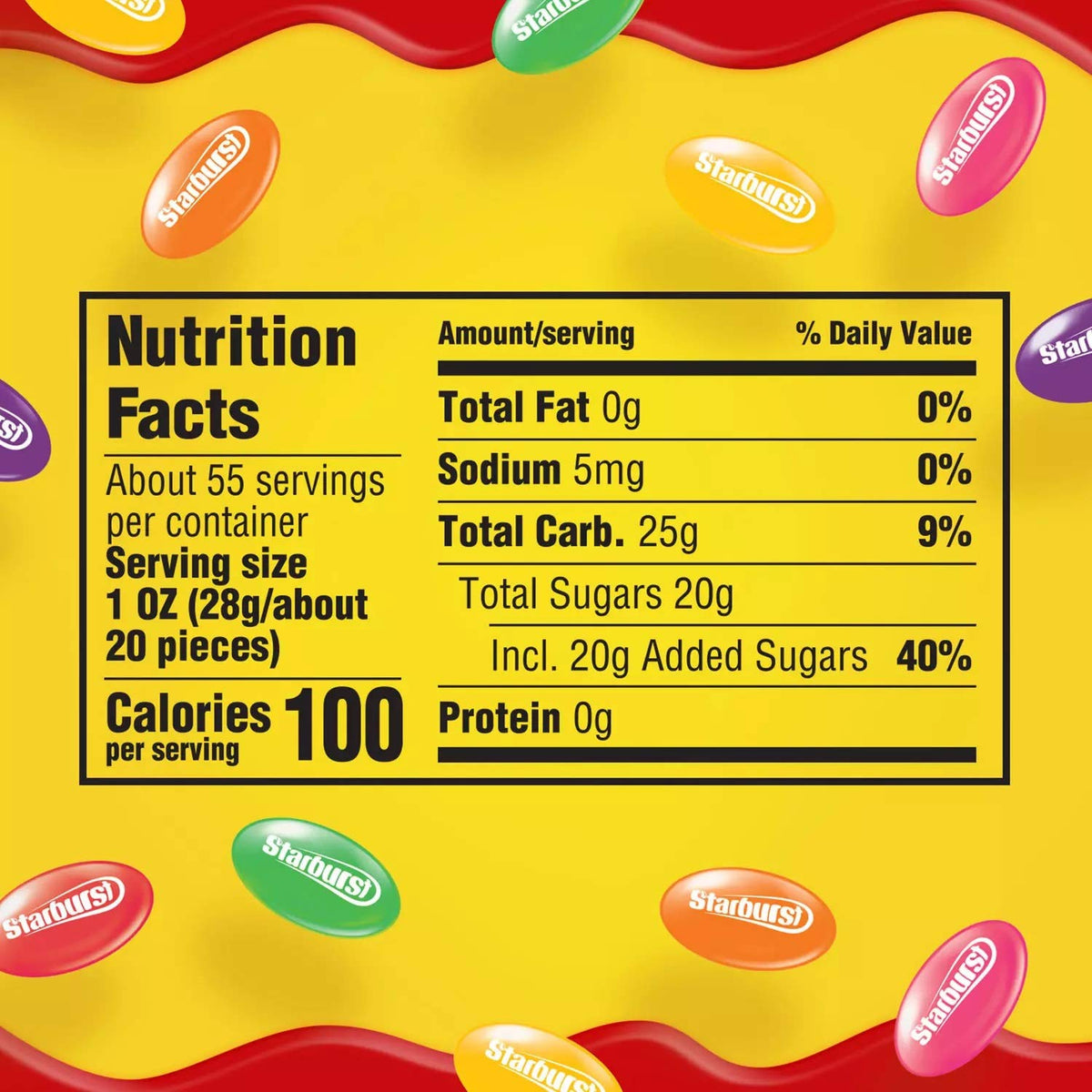 Starburst Jellybeans assorted flavors display emphasizes party-friendly, crowd-pleasing treats.