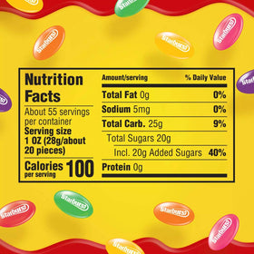 Starburst Jellybeans assorted flavors display emphasizes party-friendly, crowd-pleasing treats.